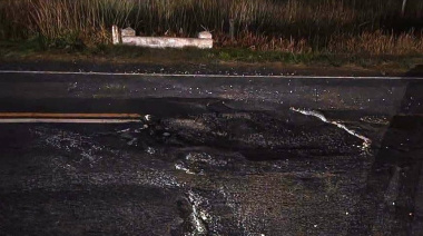 Un tramo de la ruta nacional 5 se hundió entre Carlos Casares y 9 de Julio