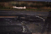 Un tramo de la ruta nacional 5 se hundió entre Carlos Casares y 9 de Julio